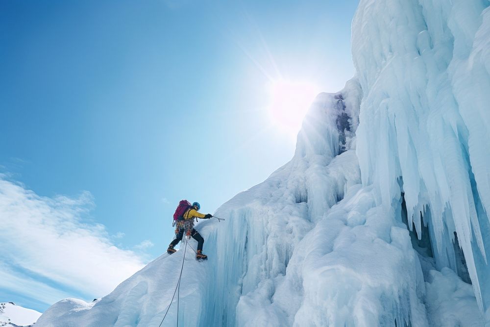 Ice climbing recreation adventure backpack.