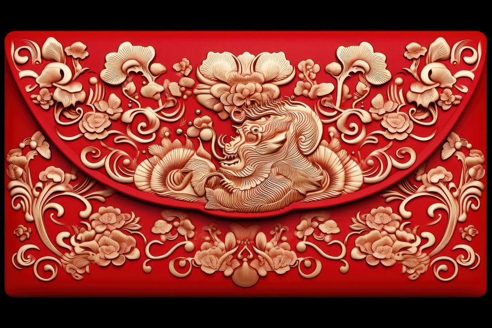Red envelope pattern ornate art.