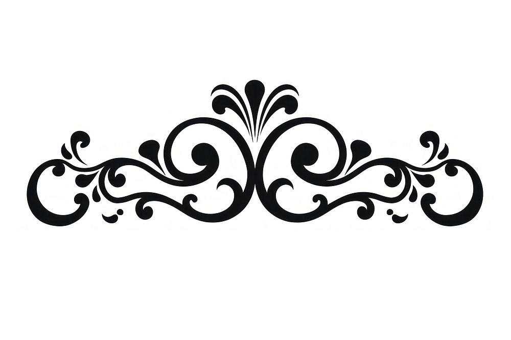 Divider graphic of vintage graphics pattern white.