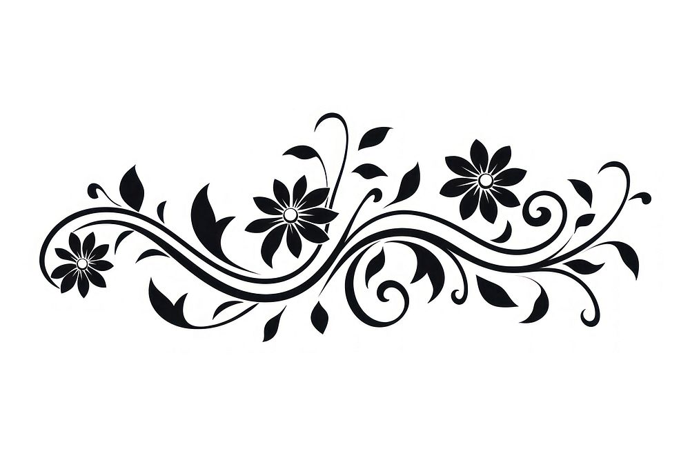 Floral graphics pattern white.