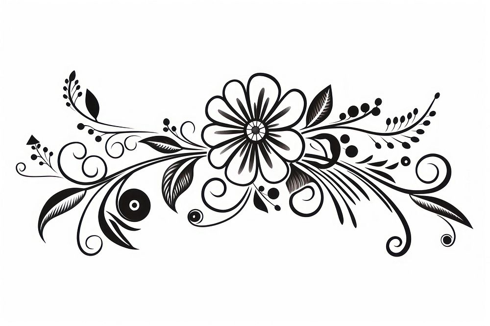 Floral graphics pattern white.