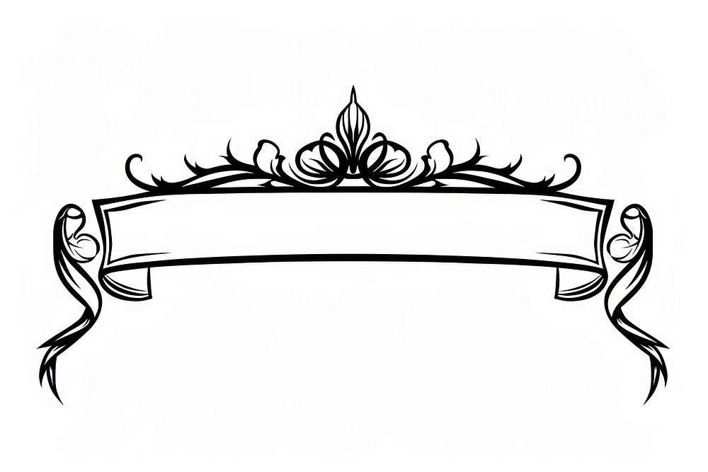 Divider graphic of ribbon line white background calligraphy.