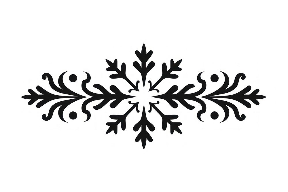Divider graphic of snowflake graphics pattern white.
