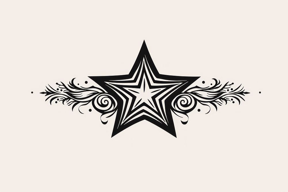 Divider graphic of star symbol line logo.