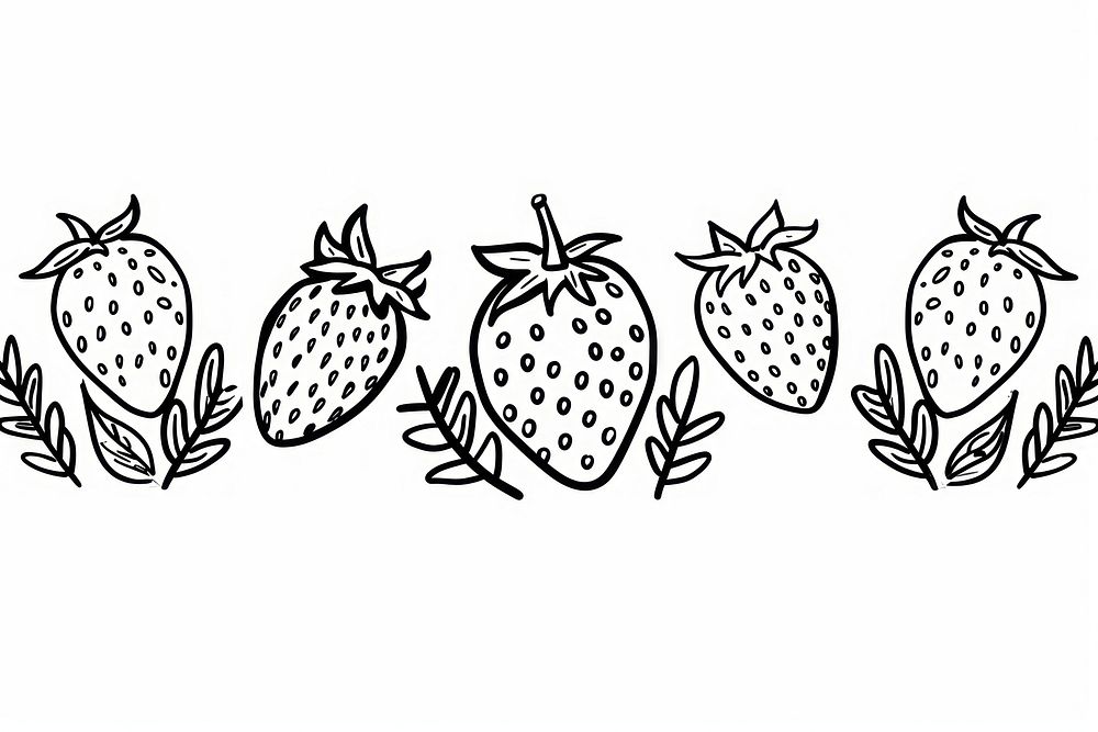 Strawberry pattern doodle fruit.