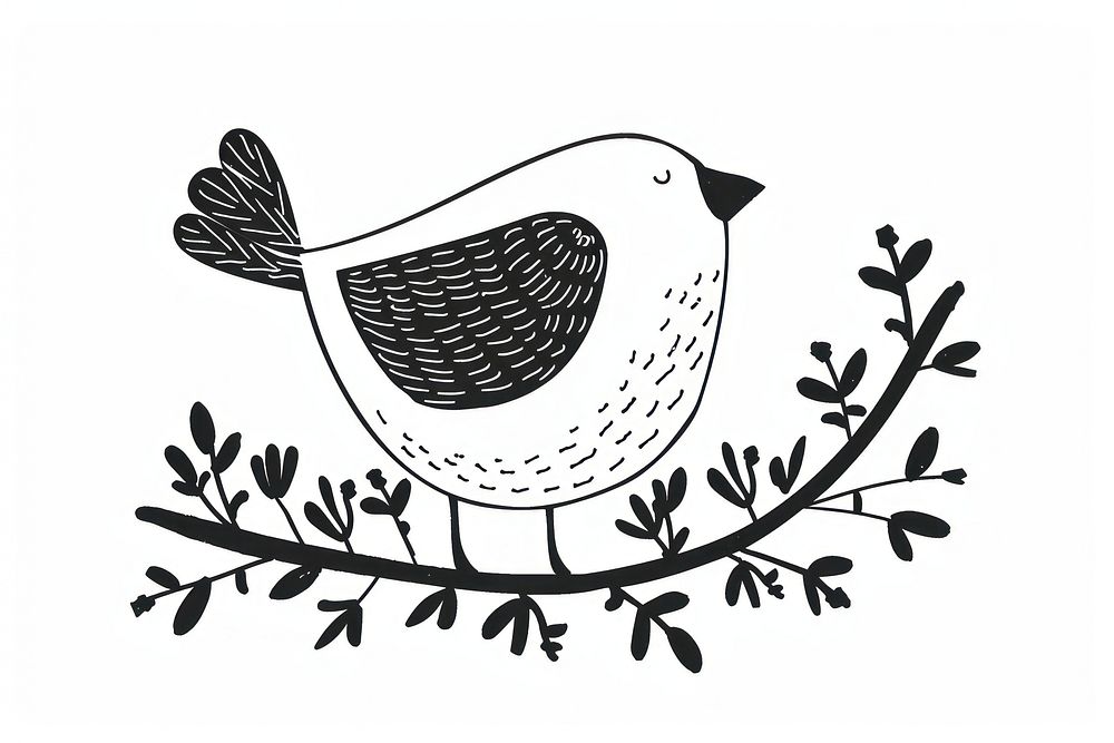 Divider doodle of bird pattern drawing sketch.