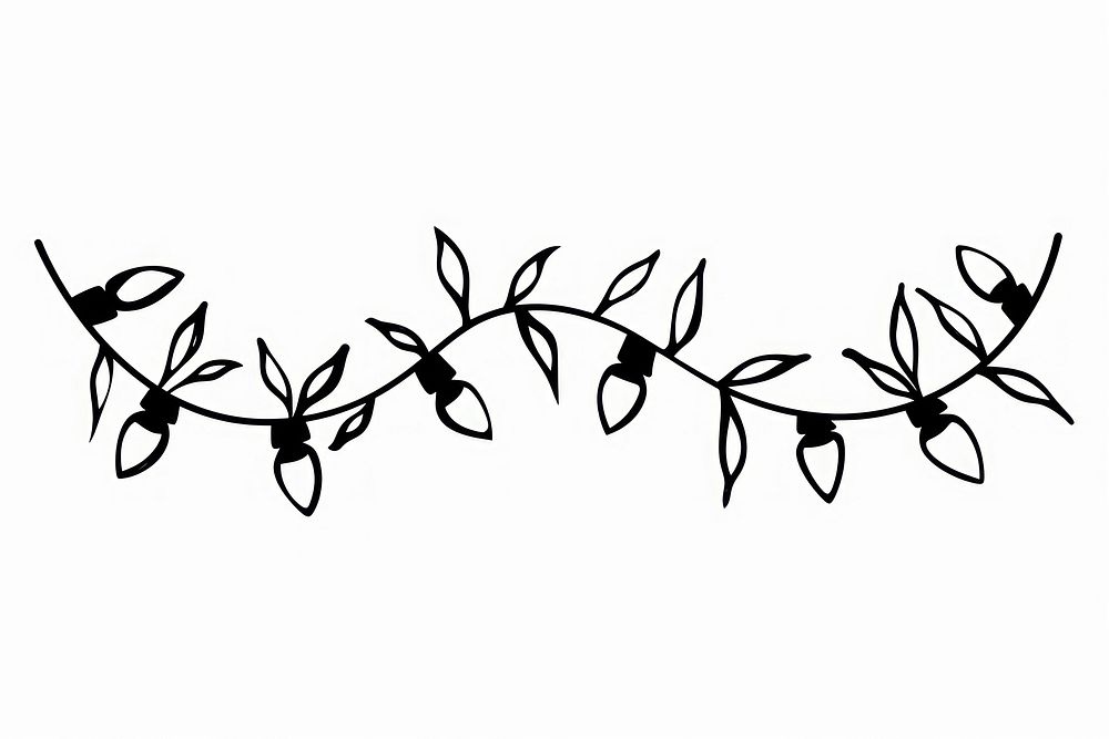 Divider doodle of christmas light pattern line calligraphy.