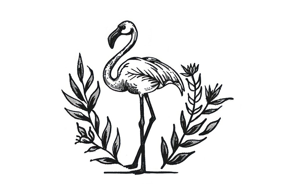 Divider doodle of flamingo drawing animal sketch.