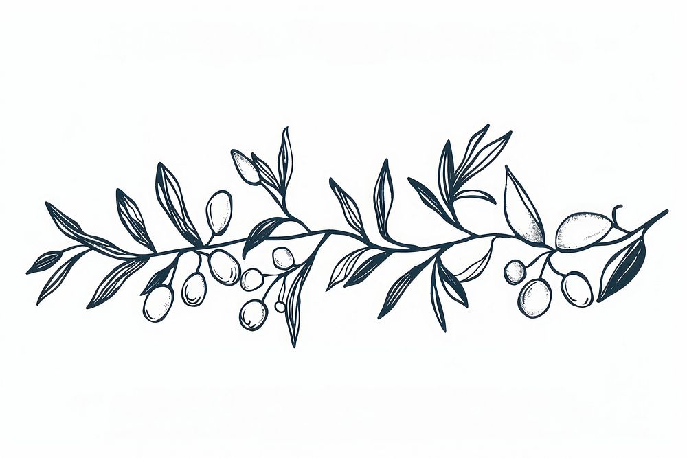 Divider doodle of mistletoe drawing sketch line.