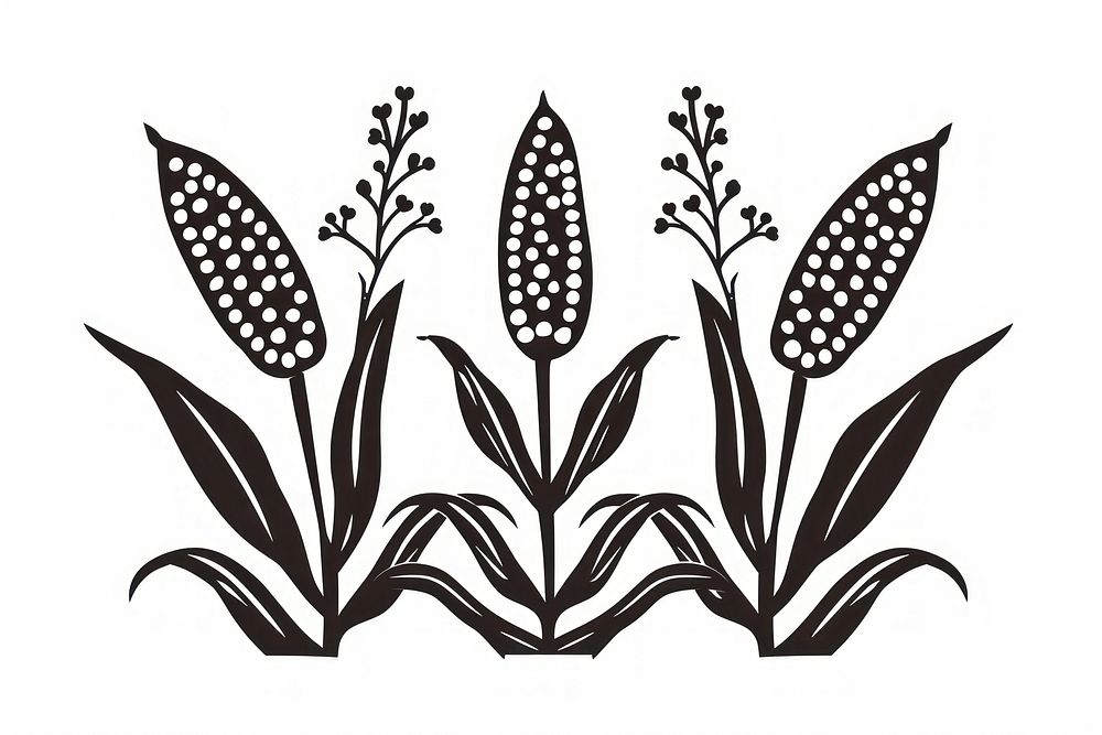 Divider doodle of corn pattern drawing sketch.