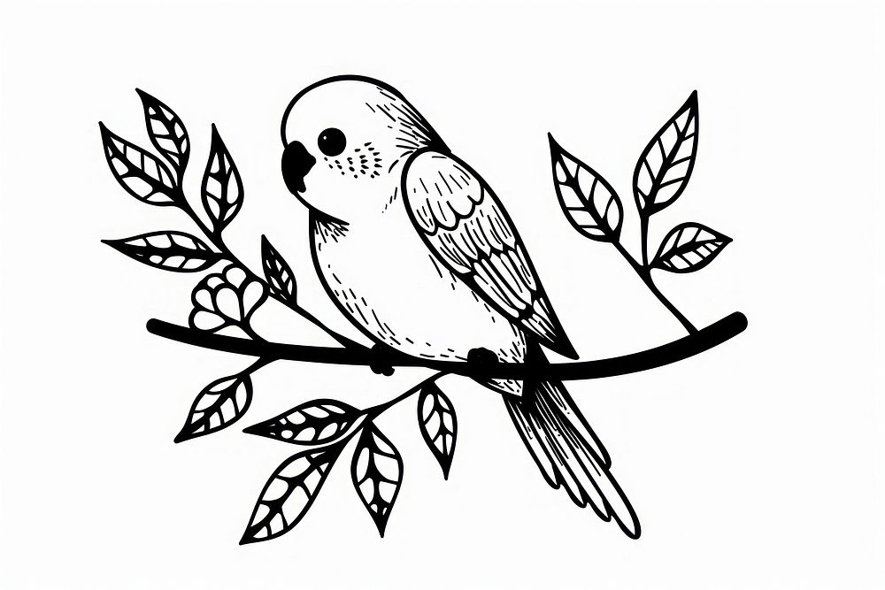 Divider doodle of parrot drawing sketch white.