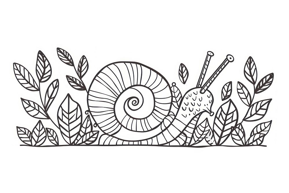 Divider doodle of snail drawing sketch line.