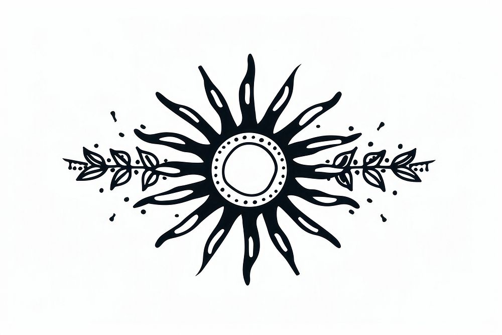 Divider doodle of sun white line logo.