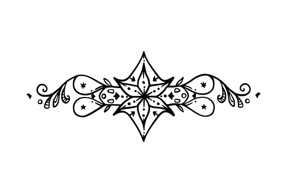 Divider doodle of star pattern white line.