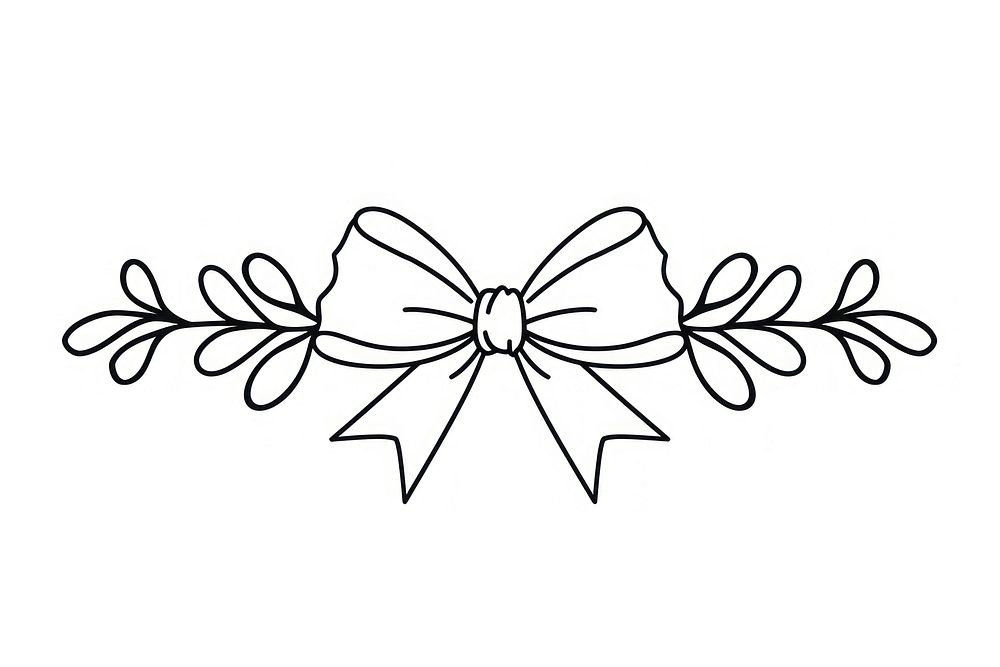 Divider doodle of ribbon pattern white line.