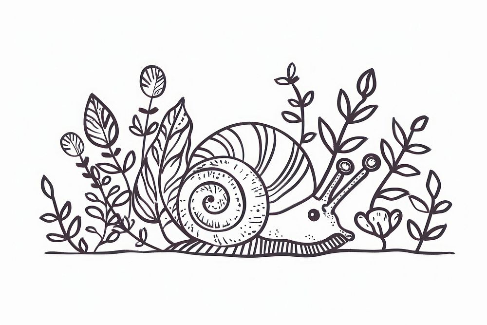 Divider doodle of snail pattern drawing sketch.