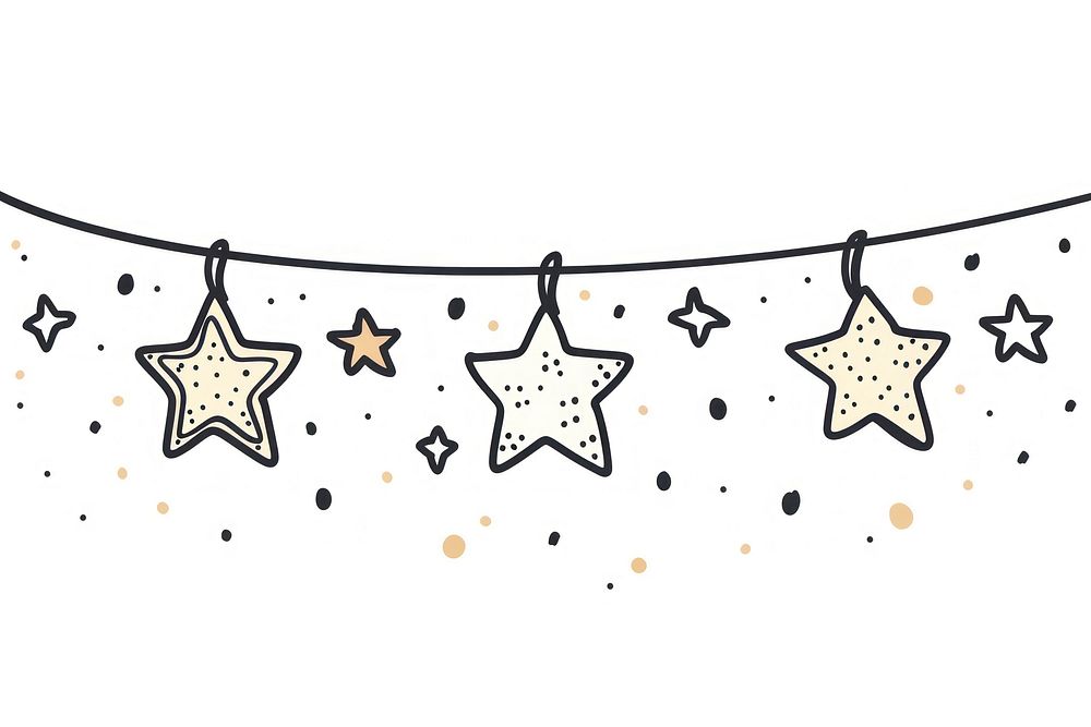 Divider doodle of star line illuminated celebration.