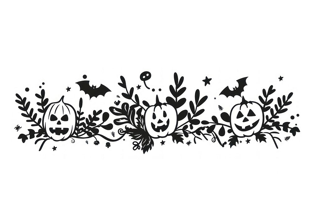 Divider doodle of halloween pattern drawing sketch.