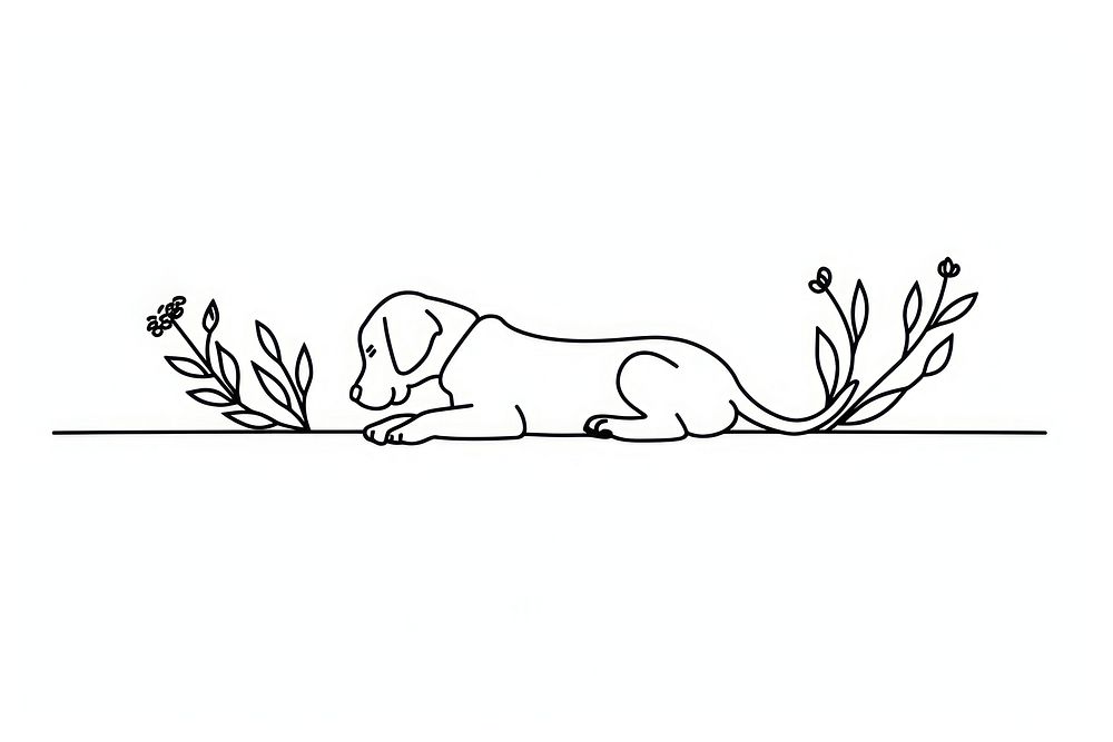 Divider doodle of dog drawing animal mammal.