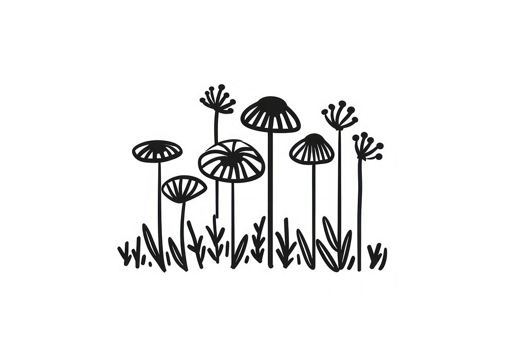 Divider doodle of mushroom drawing sketch line.