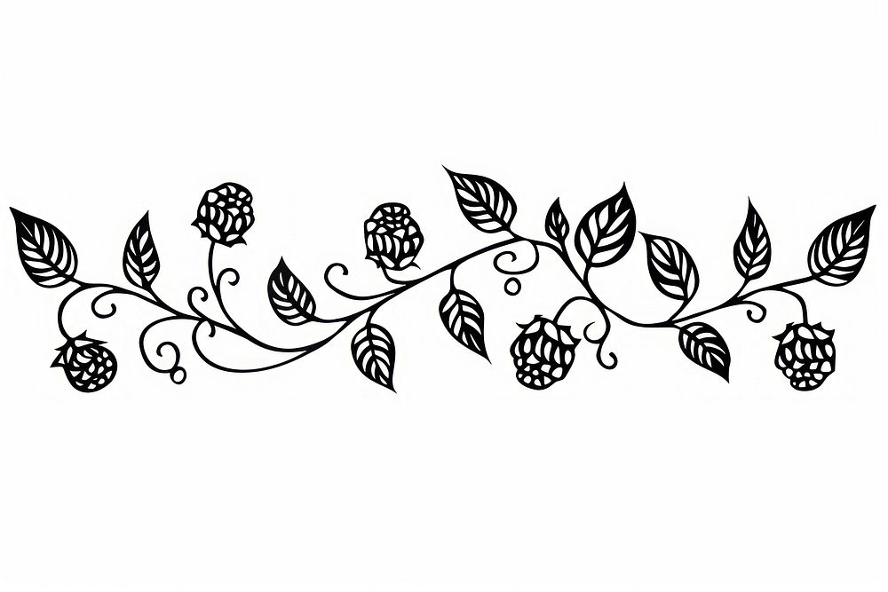 Divider doodle of berry pattern drawing sketch.