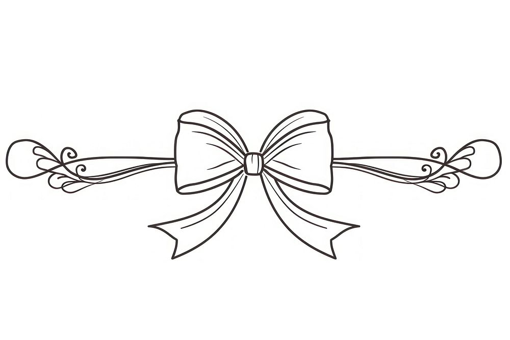 Divider doodle of ribbon pattern line white background.