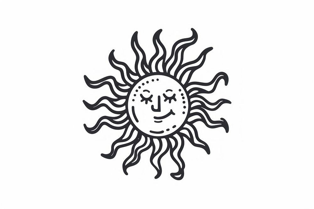 Divider doodle of sun line logo creativity.