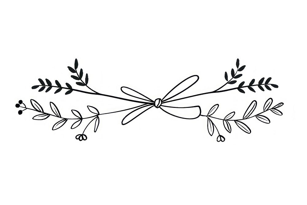 Divider doodle of ribbon pattern drawing sketch.