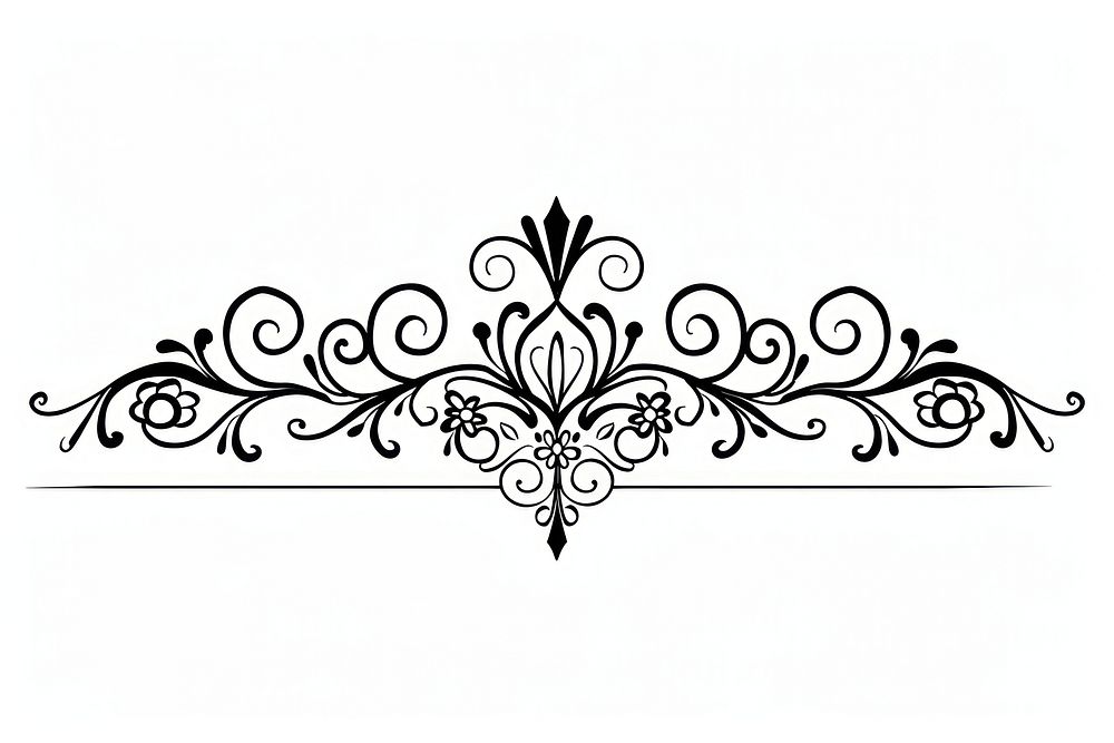 Divider doodle of crown pattern white line.