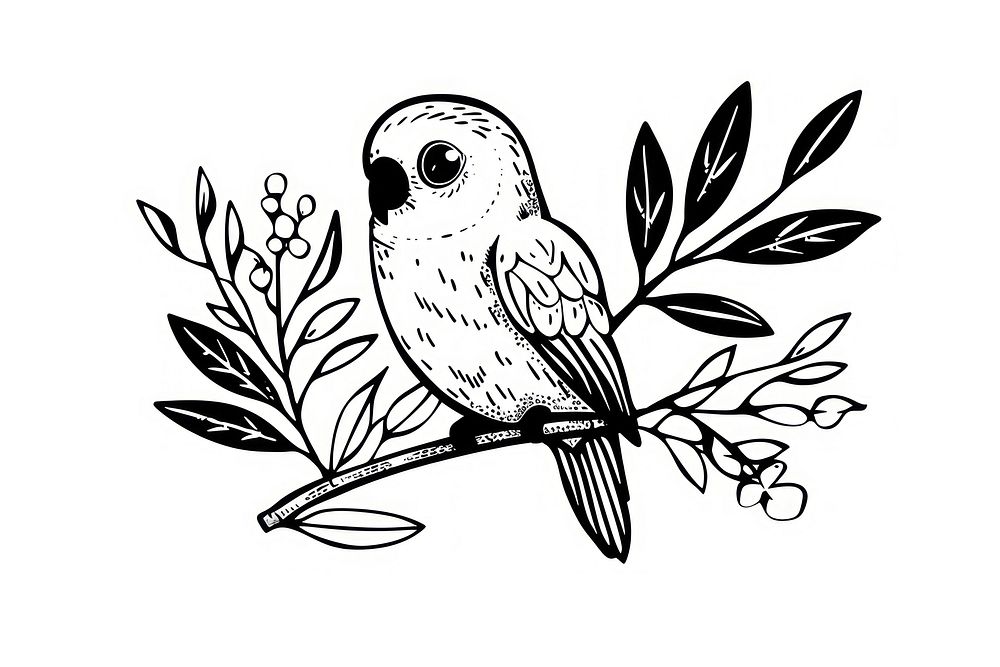 Divider doodle of parrot drawing sketch bird.