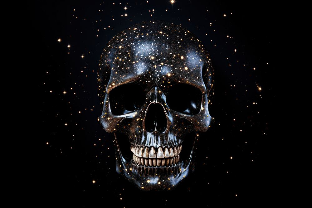 Skull astronomy night black.