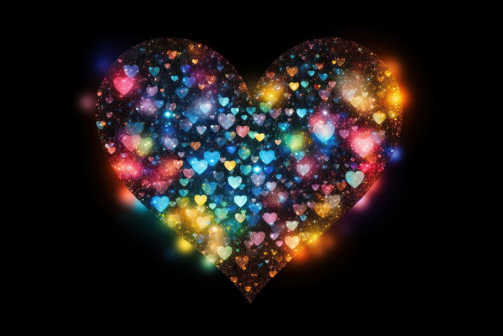 Rainbow heart backgrounds glitter light.
