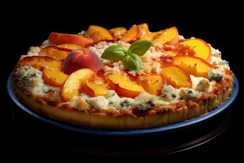 Pizza cheese fruit food.