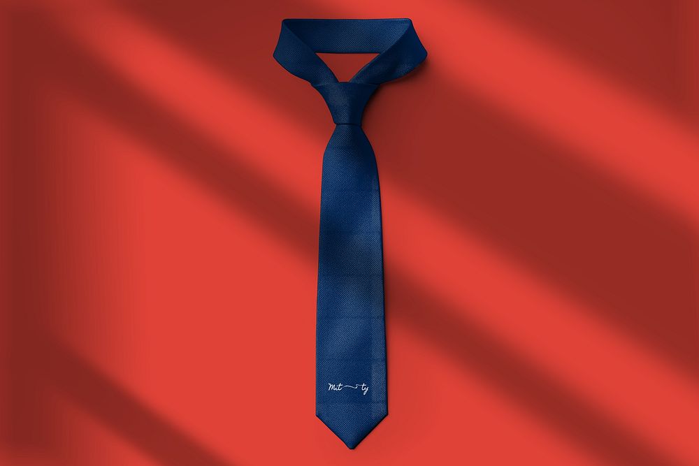 Blue necktie mockup psd