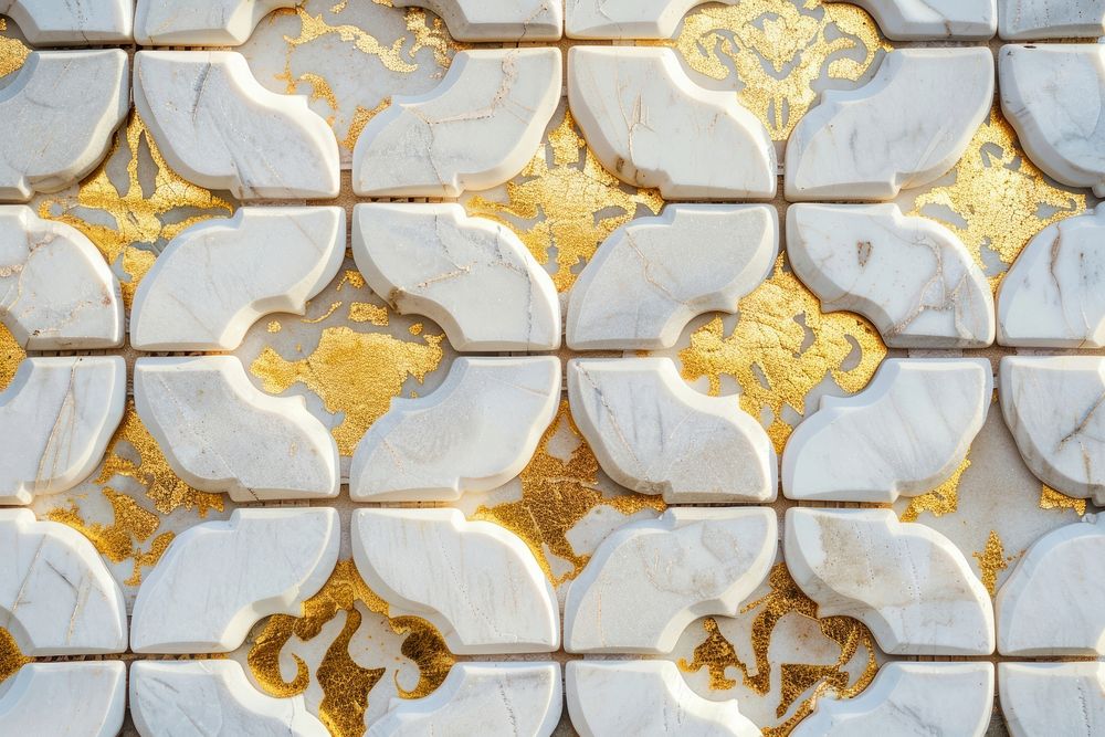 Tiles white gold pattern backgrounds architecture repetition.