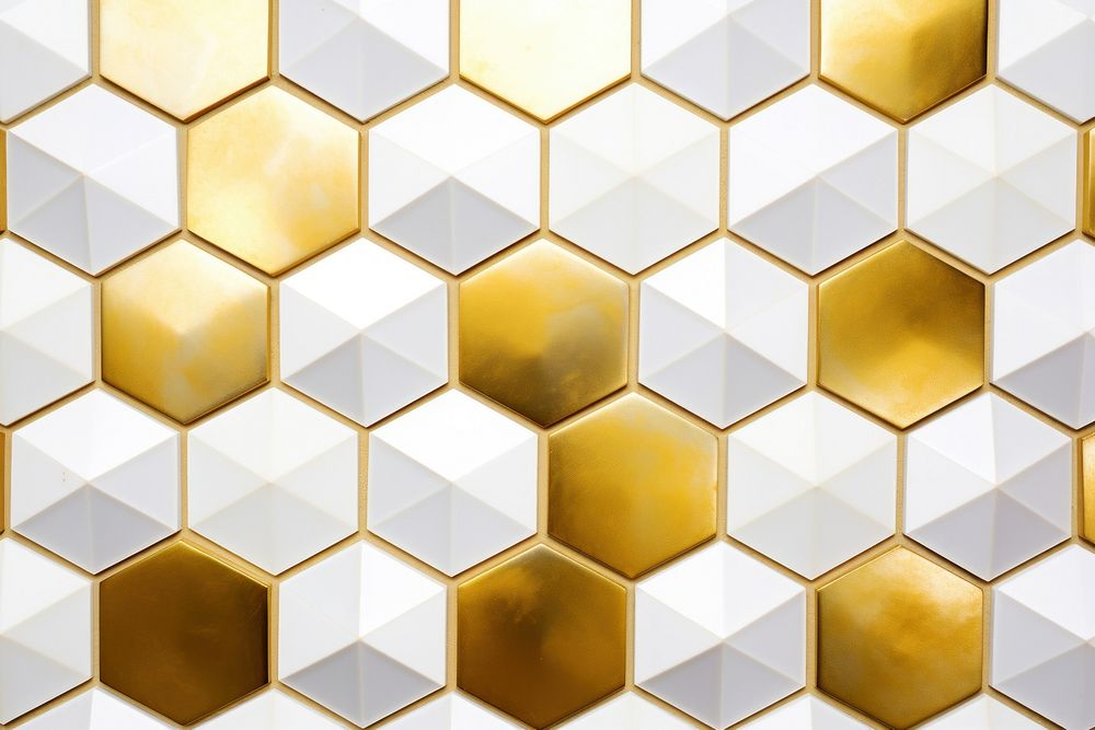 Tiles gold teture pattern backgrounds honeycomb repetition.