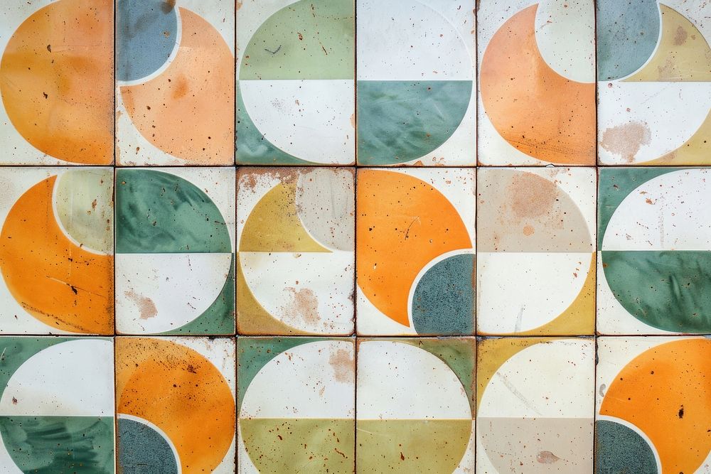 Tiles retro color pattern backgrounds art architecture.