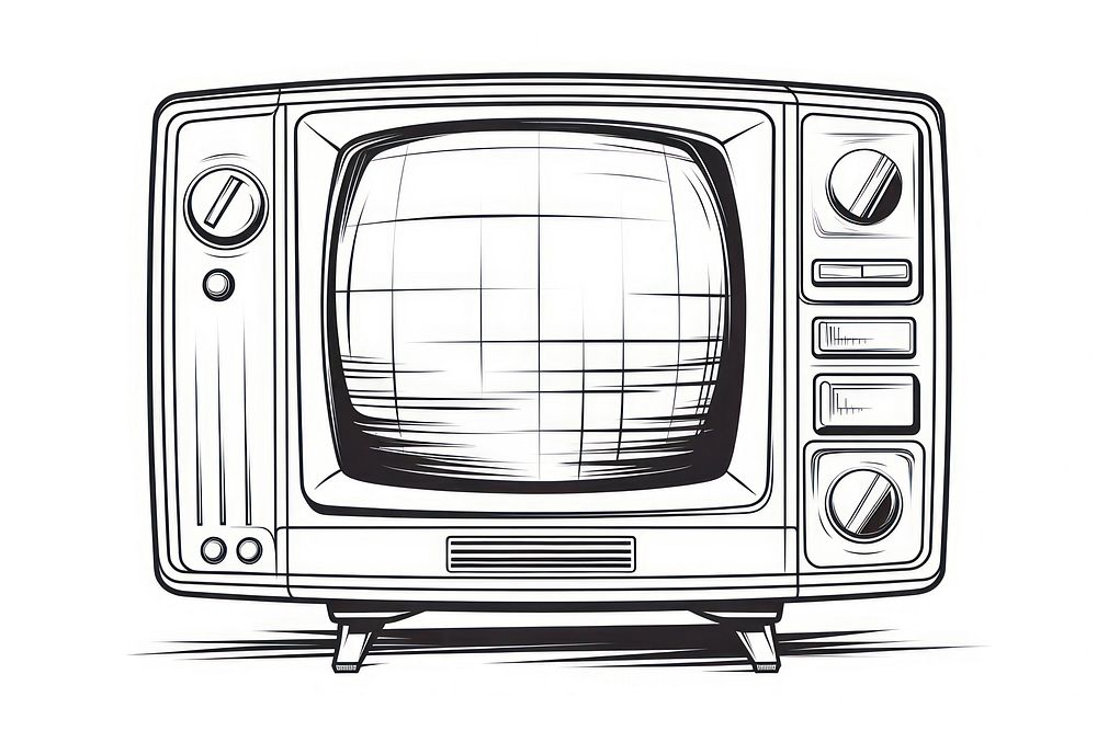 Traditional CRT TV television sketch line.