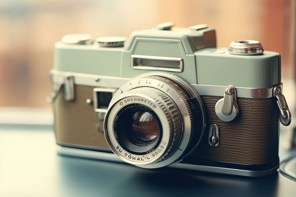 Vintage camera photographing electronics photography.