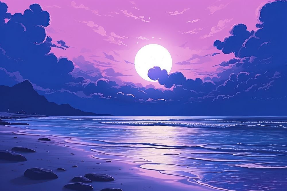 Beach purple beach outdoors.