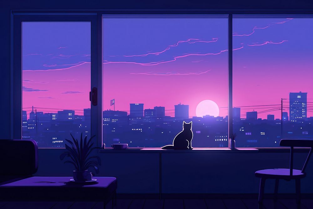 Cat architecture silhouette cityscape.