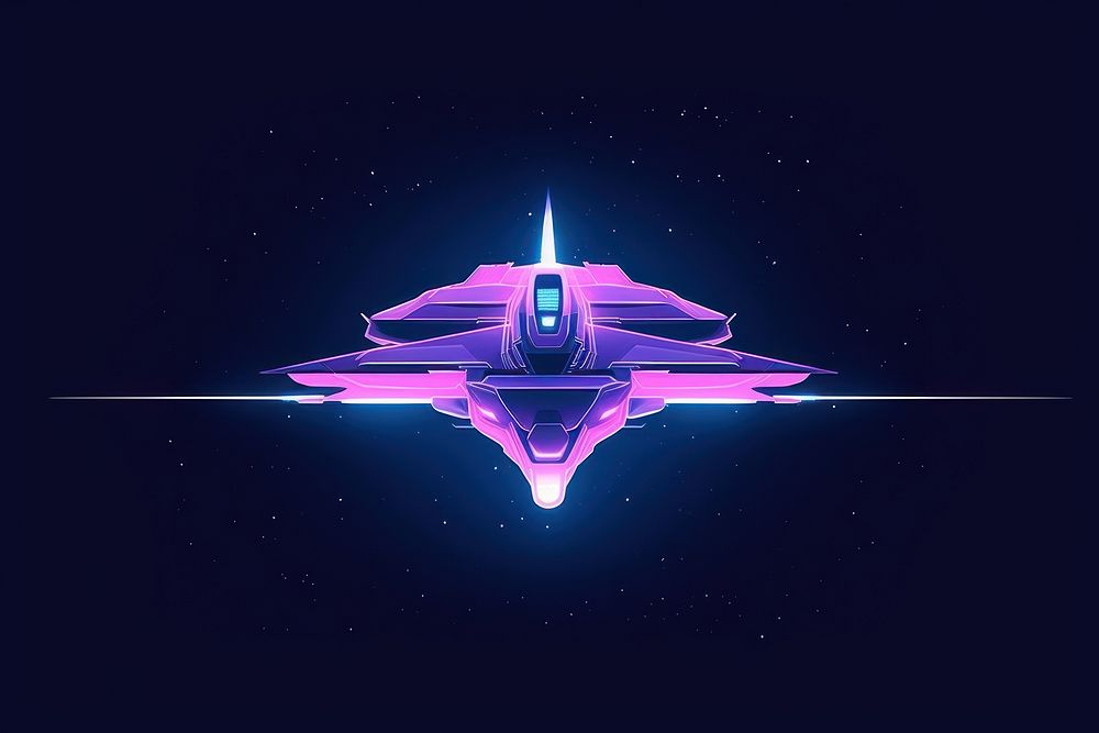 Spaceship vehicle purple blue.