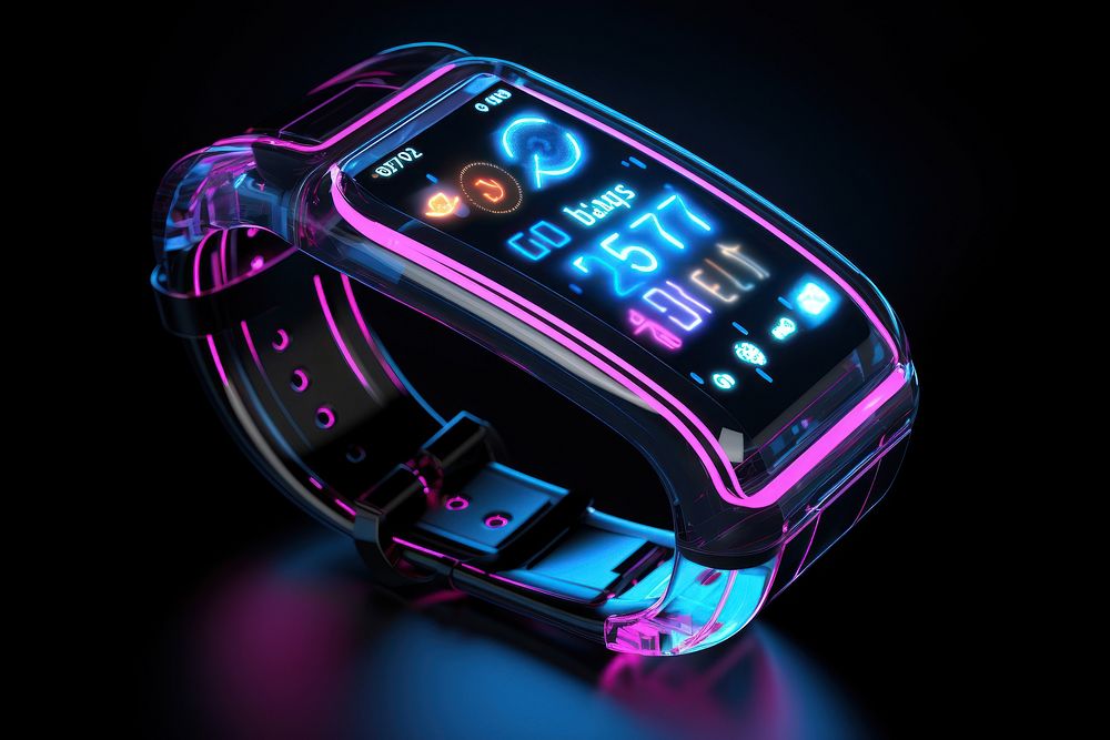 Smart watch wristwatch futuristic light.
