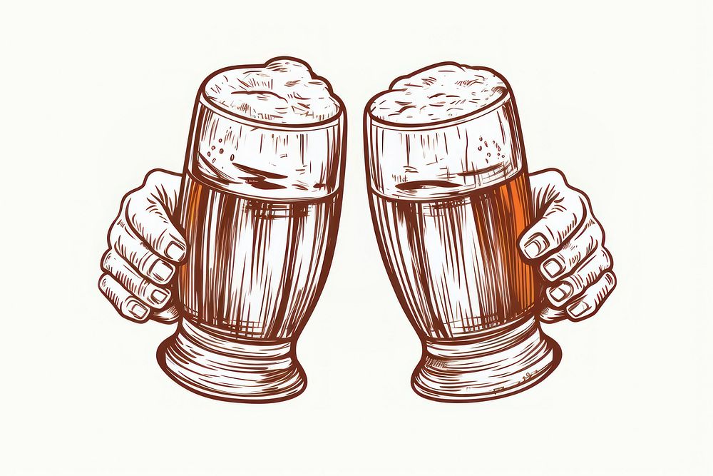 Beer cheers sketch drink glass.
