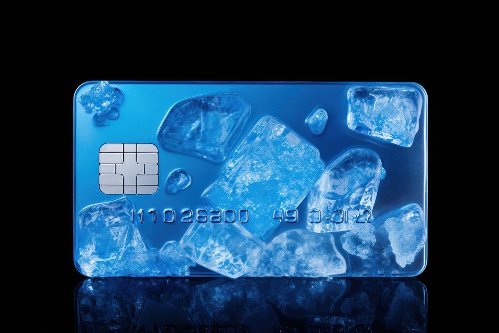 Credit card ice crystal mineral.