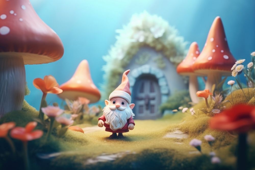 Cute gnome background cartoon fantasy representation.