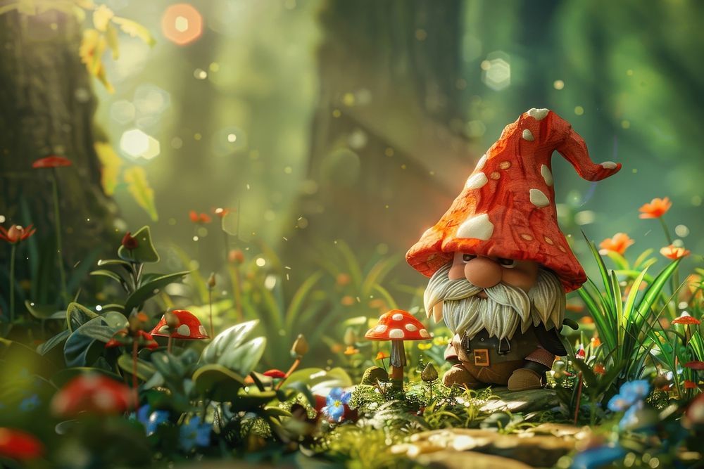 Cute gnome background outdoors nature plant.