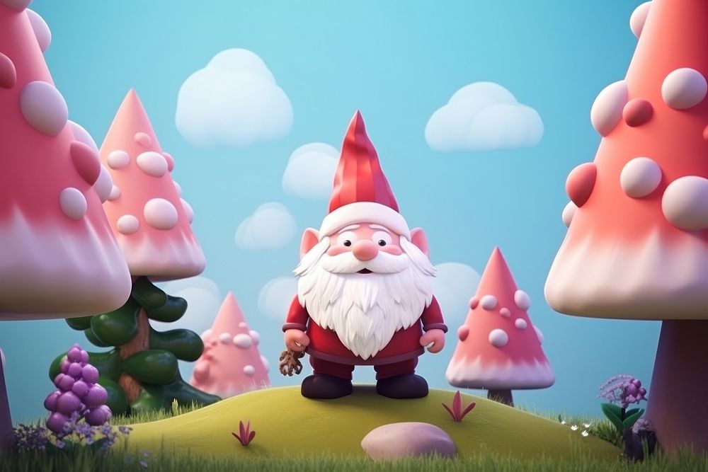 Cute gnome fantasy background cartoon outdoors representation.