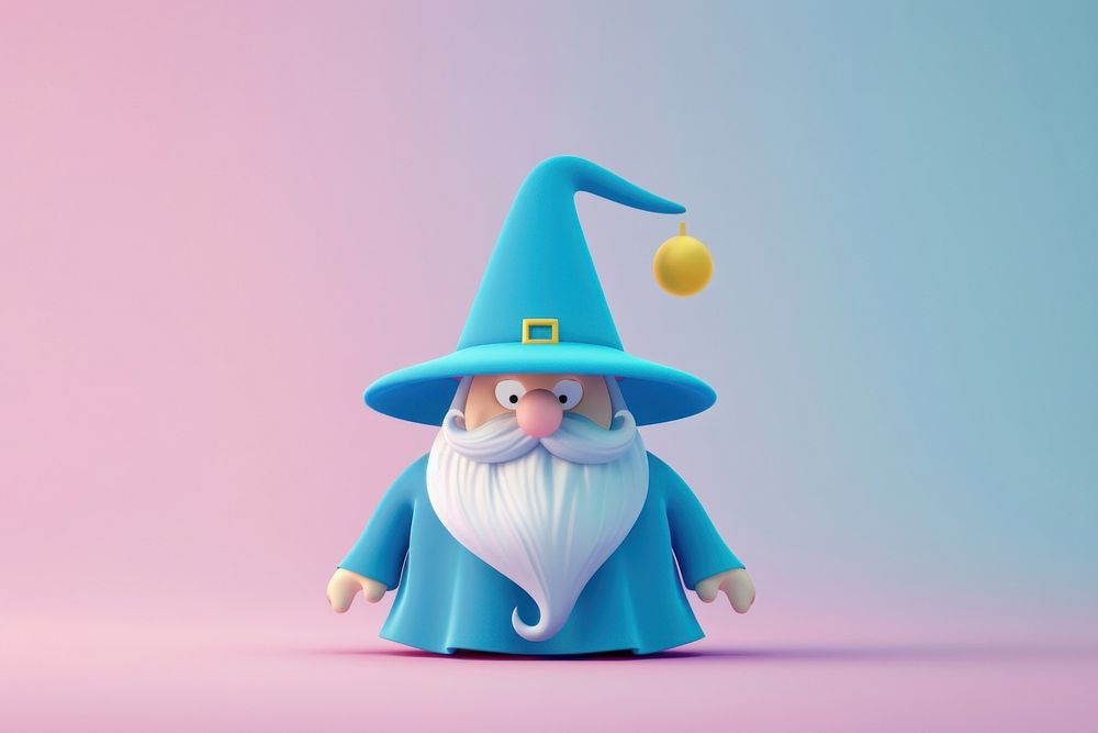 Cute wizard background figurine cartoon anthropomorphic.