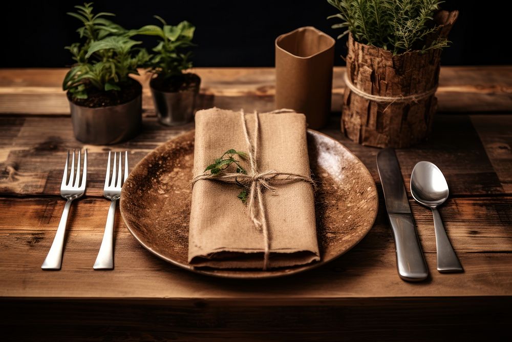 Eco-friendly package napkin table plate.